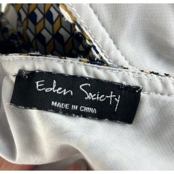Eden Society Womens Top Geometric Print Size Small Sleeveless V Neck & Back - Picture 5 of 7
